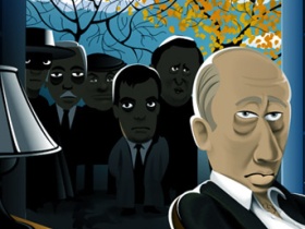 Путин и Медведев. Карикатура Егора Жгуна Путин и Медведев. Карикатура Егора Жгуна