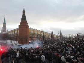 Акция фанатов на Манежной площади. Фото: daylife.com Акция фанатов на Манежной площади. Фото: daylife.com