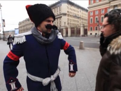 Казачий патруль. Кадр телеканала "Дождь" Казачий патруль. Кадр телеканала "Дождь"