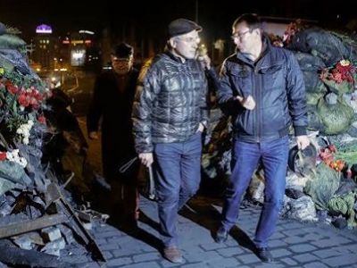 Михаил Ходорковский и Юрий Луценко на Майдане. Aото: ed-glezin.livejournal.com