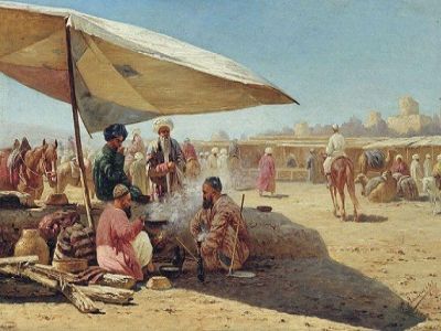 Восточный базар. Картина Р.-К.Зоммера. Источник - http://www.artpoisk.info/ Восточный базар. Картина Р.-К.Зоммера. Источник - http://www.artpoisk.info/