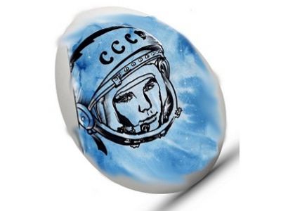 Гагарин на фоне пасхального яйца. Источник - http://rusistka.livejournal.com/ Гагарин на фоне пасхального яйца. Источник - http://rusistka.livejournal.com/