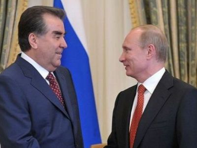 Президент Таджикистана Эмомали Рахмон и президент РФ Владимир Путин. Фото: telegraf.com Президент Таджикистана Эмомали Рахмон и президент РФ Владимир Путин. Фото: telegraf.com