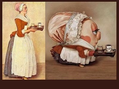 Ж.-Э.Лиотар, "Прекрасная шоколадница"; современная пародия на Лиотара. Источник - vk.com Ж.-Э.Лиотар, "Прекрасная шоколадница"; современная пародия на Лиотара. Источник - vk.com