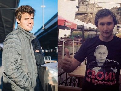 М.Карлсен, С.Карякин. Источники - segodnya.ua, chess-news.ru М.Карлсен, С.Карякин. Источники - segodnya.ua, chess-news.ru