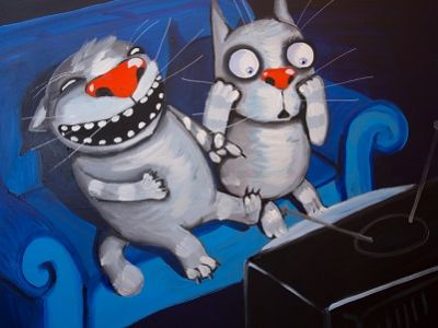 У телевизора (Вася Ложкин, "Время новостей"). Источник - vasya-lozhkin.ru У телевизора (Вася Ложкин, "Время новостей"). Источник - vasya-lozhkin.ru