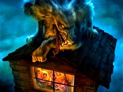 Волк пытается захватить домик трех поросят Волк пытается захватить домик трех поросят