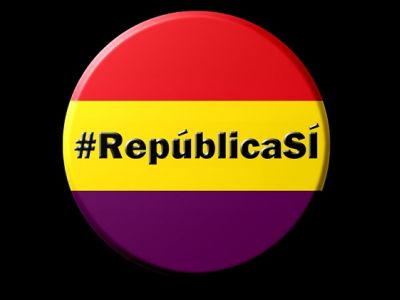 "Республике - да!" (значок на фоне цветов Испанской Республики). Источник - twitter.com/sabela_1973 "Республике - да!" (значок на фоне цветов Испанской Республики). Источник - twitter.com/sabela_1973