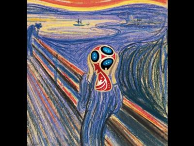 Картина Э.Мунка "Крик" и ЧМ-2018. Коллаж: www.facebook.com/andrej.aleksandrovic.14