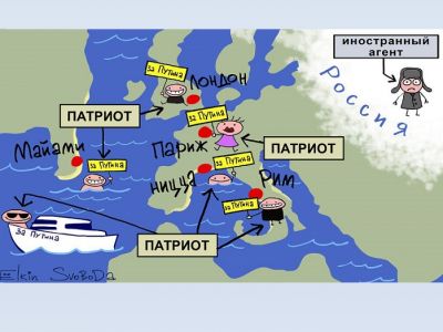Патриоты и иностранные агенты. Карикатура С.Елкина: svoboda.org Патриоты и иностранные агенты. Карикатура С.Елкина: svoboda.org