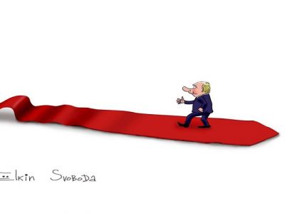 Путин и встреча с Трампом в Хельсинки. Карикатура: С. Елкин, svoboda.org Путин и встреча с Трампом в Хельсинки. Карикатура: С. Елкин, svoboda.org