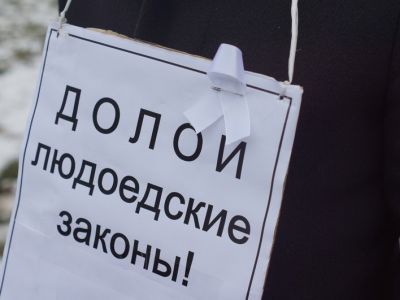 ""Долой людоедские законы!" (с акции в Саратове, дек. 2012). Фото: fn-volga.ru ""Долой людоедские законы!" (с акции в Саратове, дек. 2012). Фото: fn-volga.ru