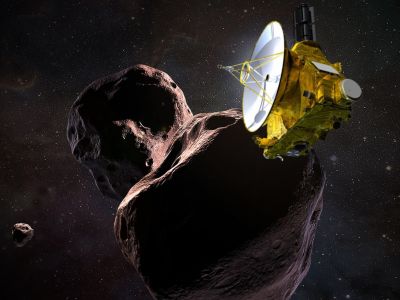 Космический аппарат New Horizons у астероида. Иллюстрация: www.iguides.ru Космический аппарат New Horizons у астероида. Иллюстрация: www.iguides.ru