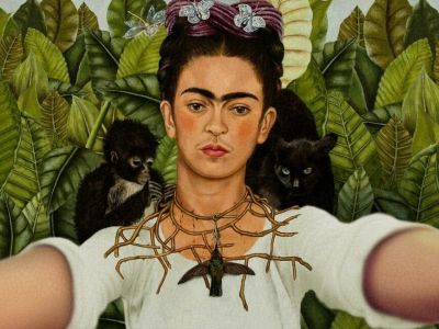 Фрида Кало, "Автопортрет с ожерельем с шипами и колибри" (1940): fishki.net Фрида Кало, "Автопортрет с ожерельем с шипами и колибри" (1940): fishki.net