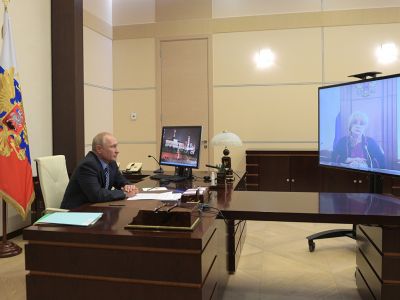 Владимир Путин на встрече с Председателем Центральной избирательной комиссии Эллой Памфиловой (в режиме видеоконференци). Фото: kremlin.ru Владимир Путин на встрече с Председателем Центральной избирательной комиссии Эллой Памфиловой (в режиме видеоконференци). Фото: kremlin.ru