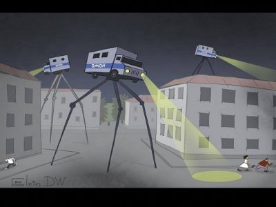 "Война миров" - охота на людей. Рис. С.Елкина: dw.com "Война миров" - охота на людей. Рис. С.Елкина: dw.com