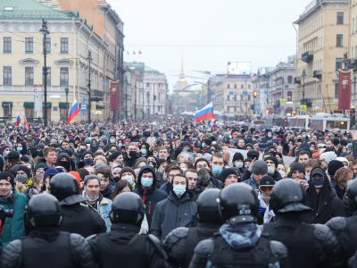 Протесты 23 января в Санкт-Петербурге. Фото: Sergei Mikhailichenko / SOPA Ima / Legion Media Протесты 23 января в Санкт-Петербурге. Фото: Sergei Mikhailichenko / SOPA Ima / Legion Media