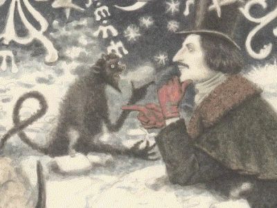 Гоголь и Черт из "Вечеров на хуторе близ Диканьки". Иллюстрация: proza.ru Гоголь и Черт из "Вечеров на хуторе близ Диканьки". Иллюстрация: proza.ru