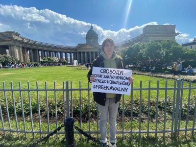 Пикет в поддержку Навального. Фото: AvtozakLive Пикет в поддержку Навального. Фото: AvtozakLive