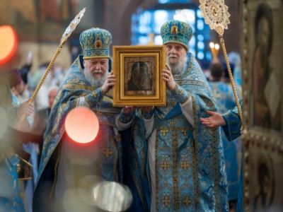 Патриаршее служение в Успенском соборе с Казанской иконой Божией Матери, 4.11.23. Фото: patriarchia.ru Патриаршее служение в Успенском соборе с Казанской иконой Божией Матери, 4.11.23. Фото: patriarchia.ru