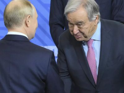 Владимир Путин и Антониу Гутерриш. Фото: Grigory Sysoyev / brics-russia2024.ru Владимир Путин и Антониу Гутерриш. Фото: Grigory Sysoyev / brics-russia2024.ru