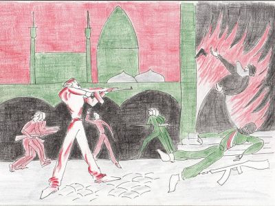 Иранские бойцы Сопротивления. Иллюстрация: t.me/rospartizan Иранские бойцы Сопротивления. Иллюстрация: t.me/rospartizan