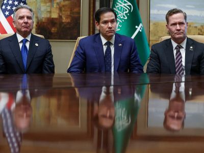 Марко Рубио, Майк Уолтц и Стив Уиткофф дают интервью после переговоров с российской делегацией, Эр-Рияд, Саудовская Аравия, 18 февраля 2025 года. Фото: Evelyn Hockstein / Reuters