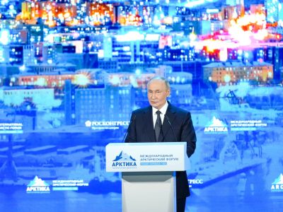 Владимир Путин на Международном форуме "Арктика – территория диалога", 27.03.25. Фото: kremlin.ru