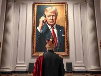 Дональд Трамп, диалог с портретом. Коллаж: соцсети Дональд Трамп, диалог с портретом. Коллаж: соцсети