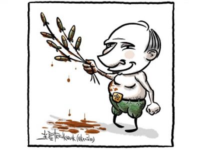 Путинское вербное воскресенье. Рис. А.Петренко: t.me/PetrenkoAndryi