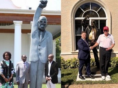 Роберт Мугабе (Зимбабве) и Дональд Трамп на открытии памятников самим себе. Фото: соцсети