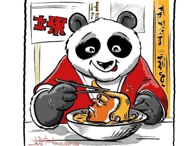 Еда для китайской панды. Рис. А.Петренко: t.me/PetrenkoAndryi