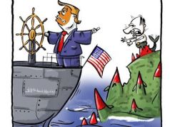 Резкий разворот Трампа. Карикатура А.Петренко: t.me/PetrenkoAndryi