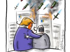 Трамп открыто помогает Путину. Карикатура А.Петренко: t.me/PetrenkoAndryi