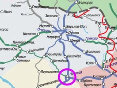 Станция Лозовая на схеме железных дорог. Фото: kharkovnews.ru