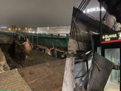 Обрушение на Ладожской вокзале. Фото: Газета.Ru