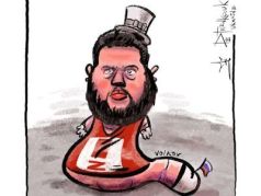 Волков – хлопчик в белых трусиках. Карикатура А.Петренко: t.me/PetrenkoAndryi