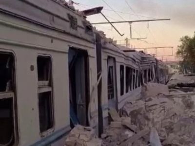 Удар по поезду. Фото: haqqin.az