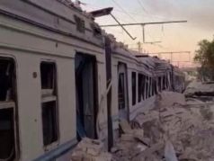 Удар по поезду. Фото: haqqin.az