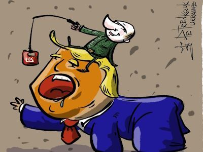 Красный дизель на крови. Карикатура А.Петренко: t.me/PetrenkoAndryi